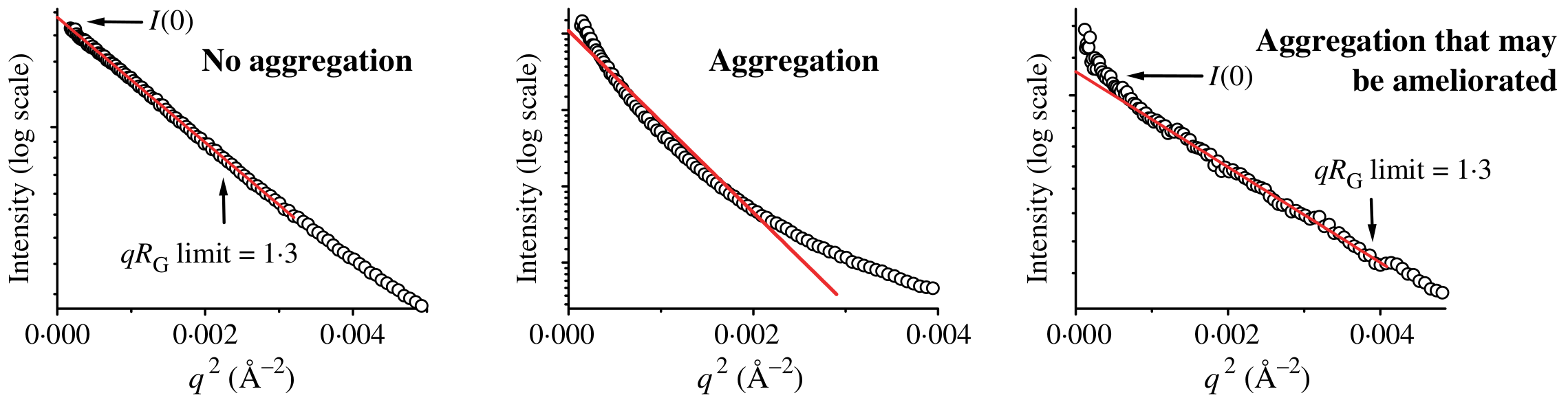 Guinier plots and aggregation example